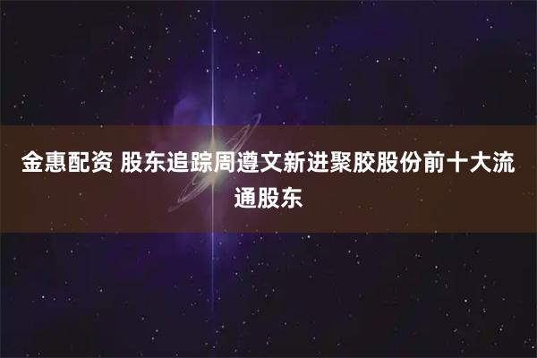 金惠配资 股东追踪周遵文新进聚胶股份前十大流通股东
